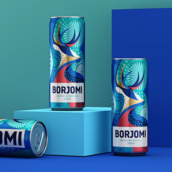 Borjomi Winter饮料包装设计 | 浓郁的炫彩鹿在货架上超级吸睛