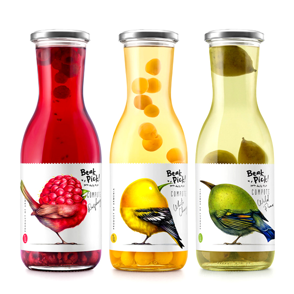 Beak Pick果酱食品包装设计 | 各种鸟类动物与水果的完美结合超惊艳！